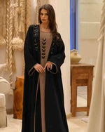 Elegant Brown & Black Abaya with Dress | Handcrafted Detailing for a Stunning Look 🌟 - INFINITE VIBES