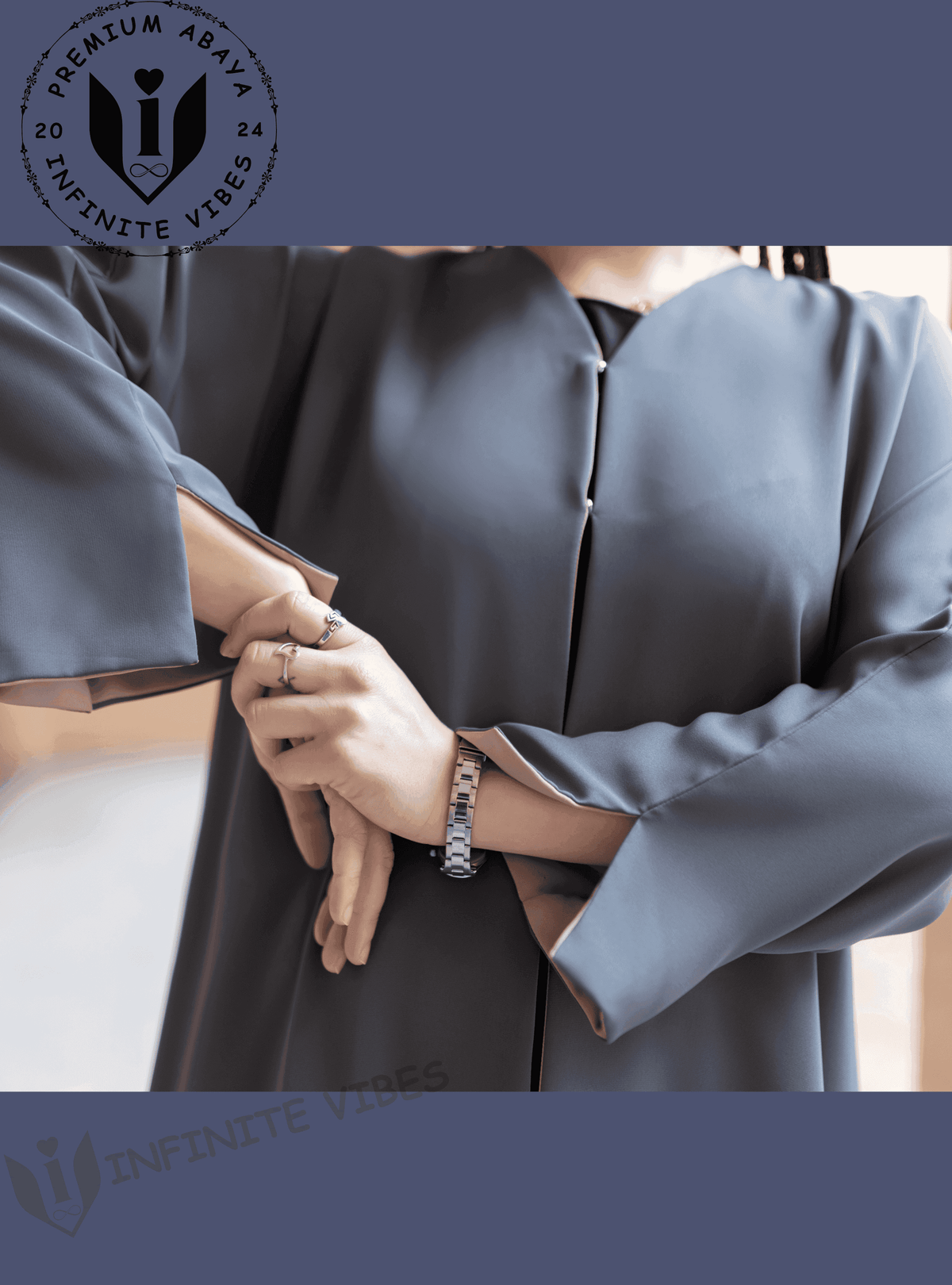 Effortless Travel Style: Reversible Abaya in Pink & Light Calming Grey - INFINITE VIBES