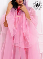 Pink Organza Abaya with Sheila | Pink October UAE Sale | Ramadan Eid 2026