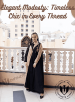 Modern Oasis: The Black Abaya with Collar Style & Dual-Tone Sand Elegance with Pearl Accents with Sheila - INFINITE VIBES