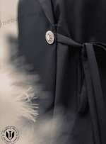Elegant Enigma: Black Abaya with Collar and Sheila - INFINITE VIBES