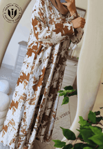 Premium Abstract Print Abaya – Infinite Vibes Modern Modest Fashion 2025
