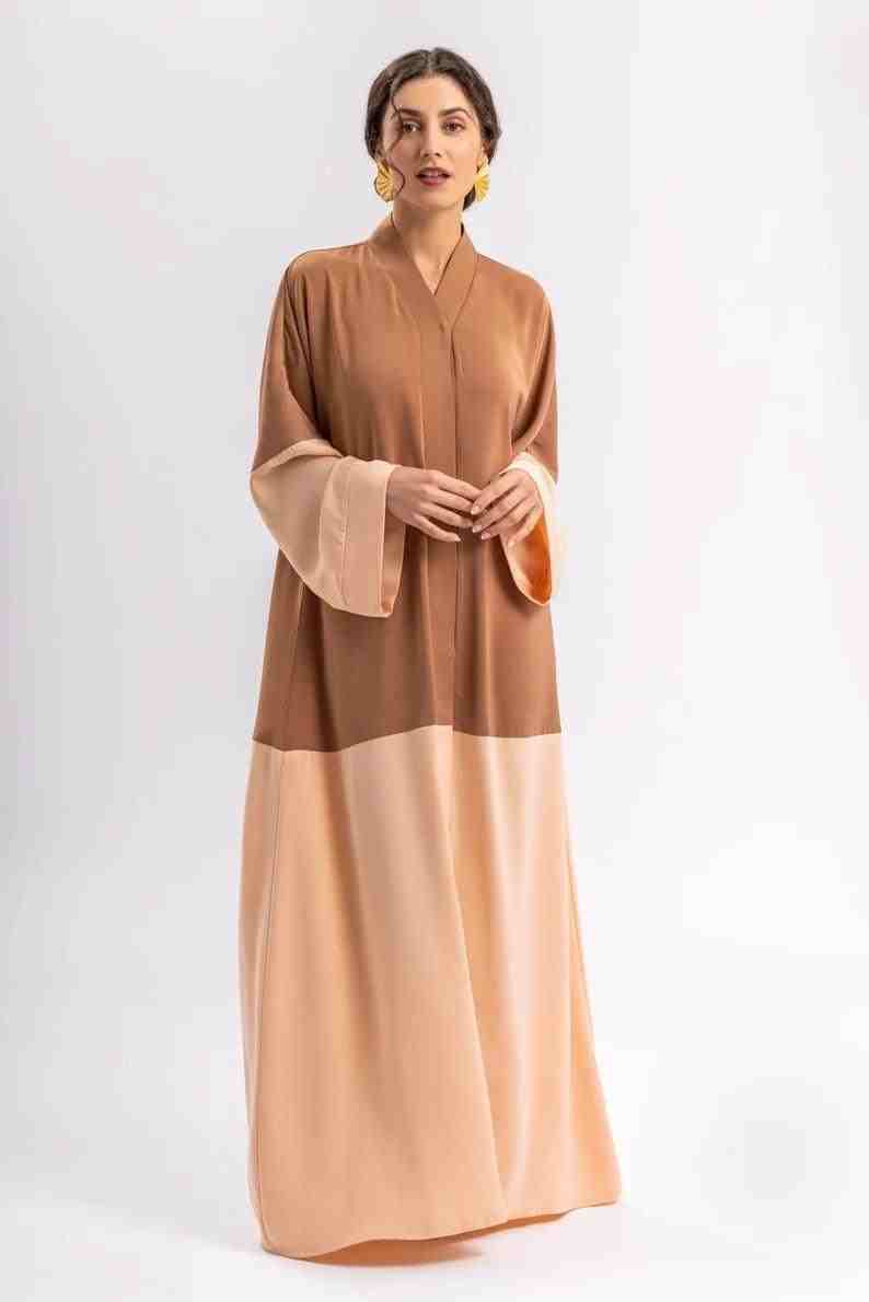 Luxe Two-Tone Belted Abaya - Premium Nida Japan Fabric - INFINITE VIBES
