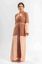 Luxe Two-Tone Belted Abaya - Premium Nida Japan Fabric - INFINITE VIBES