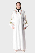 Shop White Floral Abaya | Premium Collection at Infinite Vibes Abayas - INFINITE VIBES