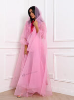 Pink Organza Abaya with Sheila | Pink October UAE Sale | Ramadan Eid 2026