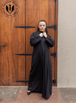 Celebrate Ramadan in Style: Black Abaya with Button Accents & Sheila - INFINITE VIBES 