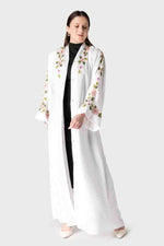 Shop White Floral Abaya | Premium Collection at Infinite Vibes Abayas - INFINITE VIBES 