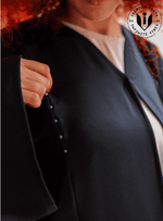 Enchanting Adornment: Black Abaya with Handcrafted Stone and Pearl Embellishments with Sheila - INFINITE VIBES 