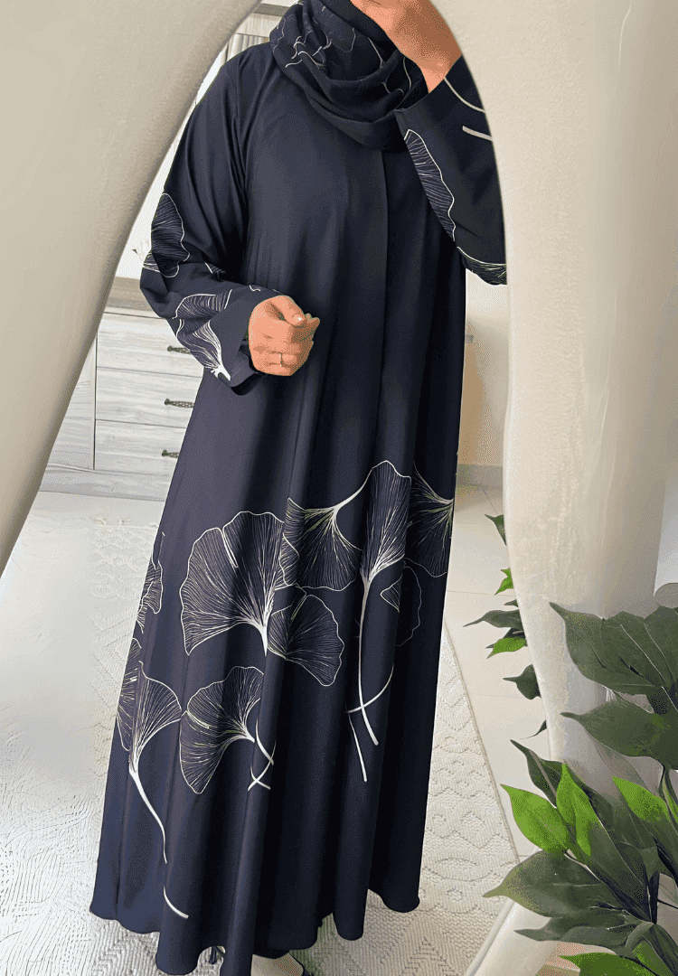 Elegant Printed Abaya With Matching Sheila for Ramadan and Eid 2025 – Premium Fabric with Modern Design