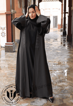 Elegant Light Green Abaya with Exquisite Handwork Detailing and Collar Border Finish with Sheila - INFINITE VIBES 